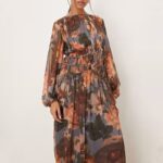 Macrame Waisted Floral Maxi Dress | Custom OEM Women’s Clothing Manufacturer | Blown Up Print Elegant Summer Dress